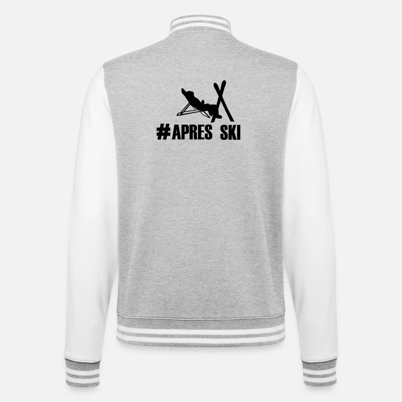 Ski Pause - College-Sweatjacke - Grau meliert/Weiß