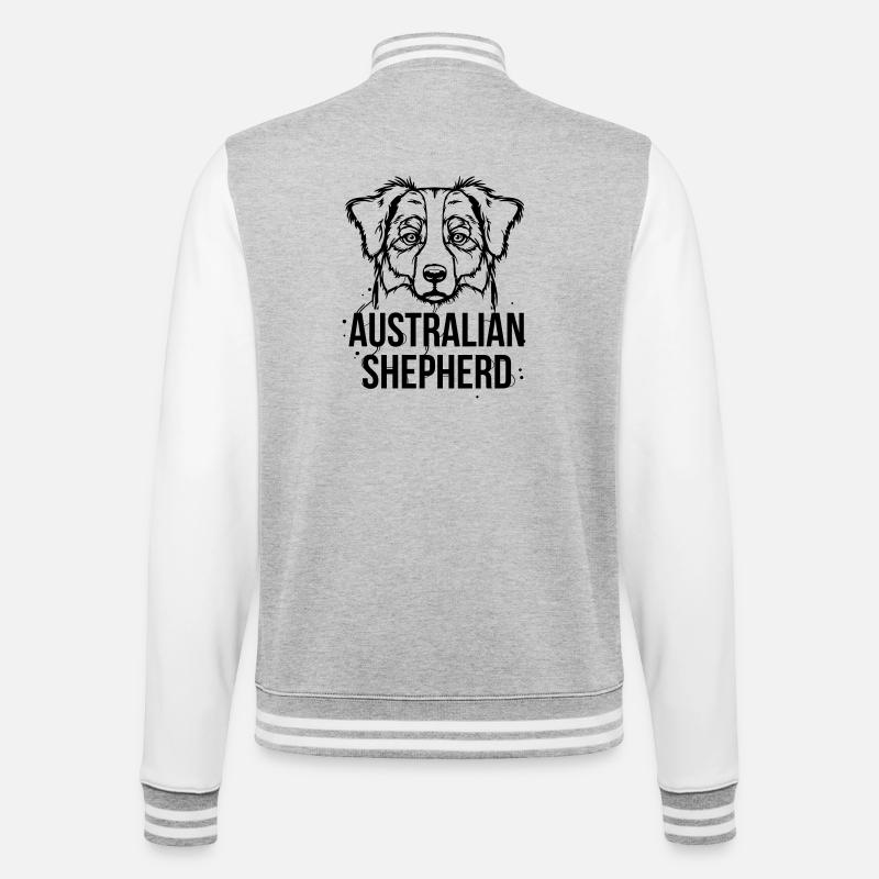 Australian Shepherd - College-Sweatjacke - Grau meliert/Weiß