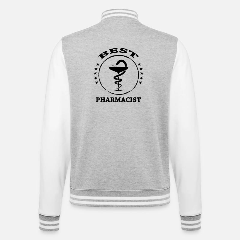 Best Pharmacist - College-Sweatjacke - Grau meliert/Weiß