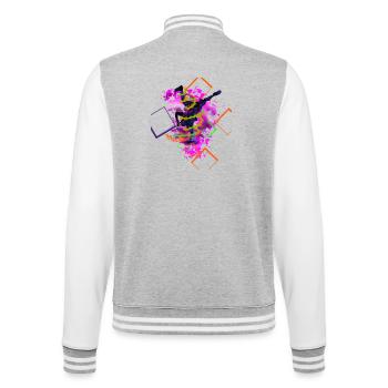 Hip Hop - College-Sweatjacke - Grau meliert/Weiß - Hinten - Marisol (170cm)