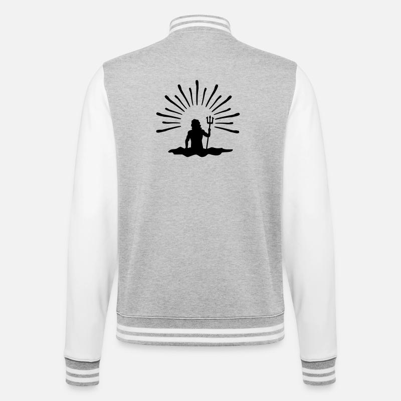 Neptun Mystik Sonne - College-Sweatjacke - Grau meliert/Weiß