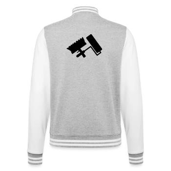 rolle bürste Maler Handwerk - College-Sweatjacke - Grau meliert/Weiß - Hinten - Marisol (170cm)