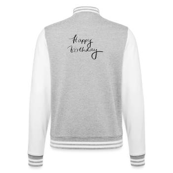 Joyeux anniversaire - Veste Teddy - gris chiné / blanc - Dos - Marisol (170cm)
