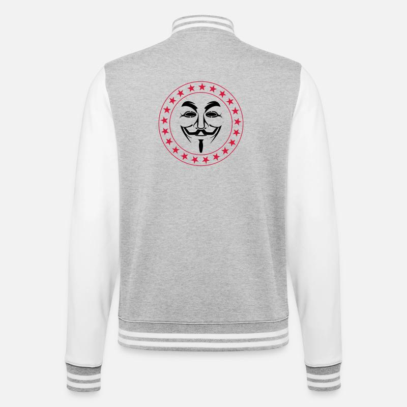Anonymous - Veste Teddy - gris chiné / blanc