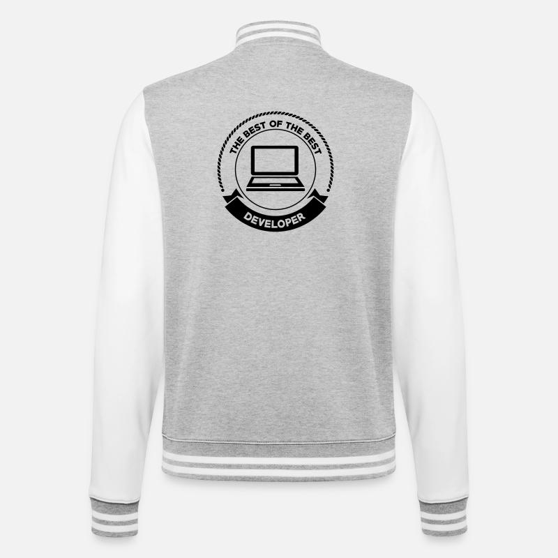 Developer - Veste Teddy - gris chiné / blanc