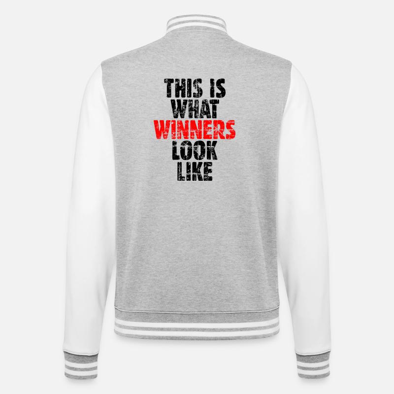 THIS IS WHAT WINNERS LOOK LIKE - College-Sweatjacke - Grau meliert/Weiß