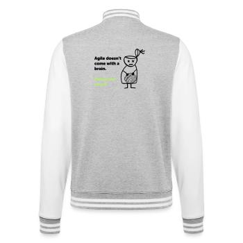 Agile doesn't come with a brain - please use yours - Veste Teddy - gris chiné / blanc - Dos - Marisol (170cm)