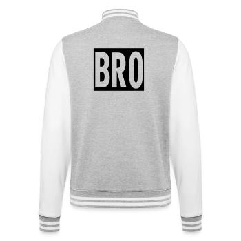 bro ami frère brother autocollant bros autocollant - Veste Teddy - gris chiné / blanc - Dos - Marisol (170cm)