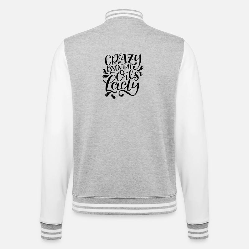 Crazy Essential Oils Lady - College-Sweatjacke - Grau meliert/Weiß