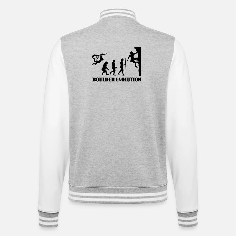 Boulder Evolution Climbing Mountaineering Boulderer - College Sweat Jacket - heather grey/white