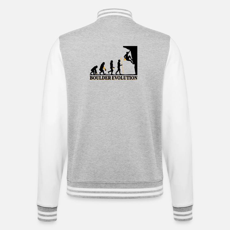 Boulder Evolution climbing mountaineering spell - College Sweat Jacket - heather grey/white