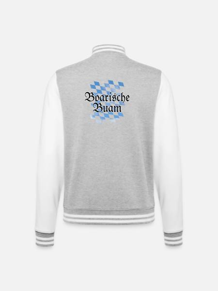Boarische Buam Bayern Männer Jungs Buben - College-Sweatjacke - Grau meliert/Weiß