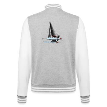 catamaran - Veste Teddy - gris chiné / blanc - Dos - Marisol (170cm)