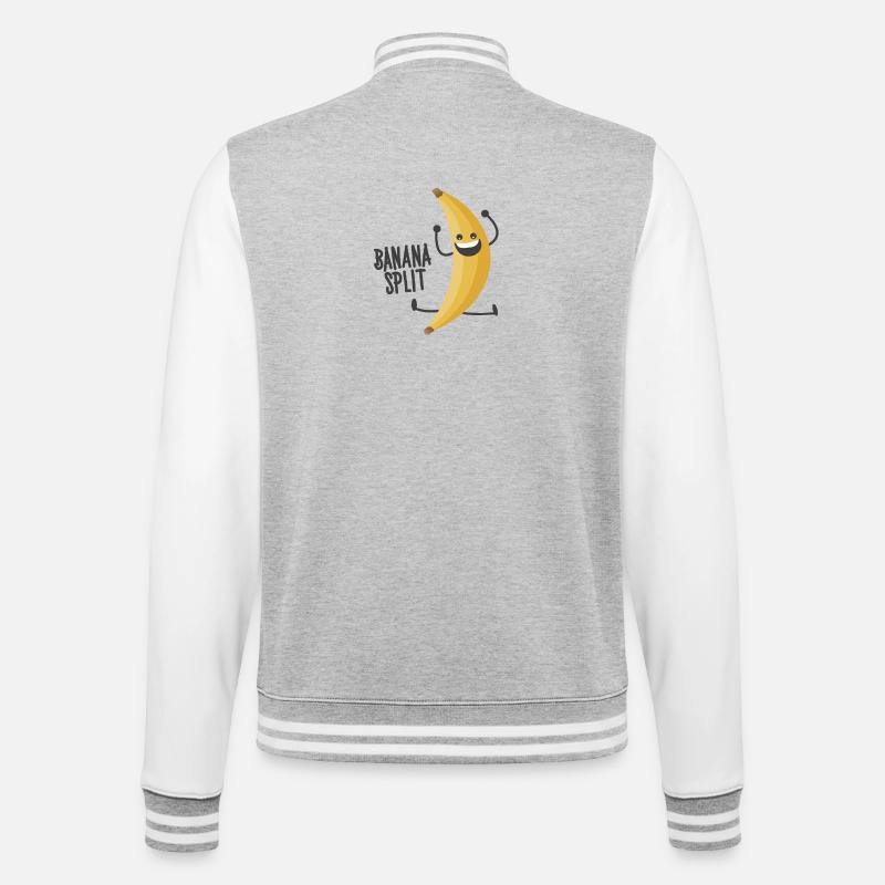 Banana Split - College Sweat Jacket - heather grey/white