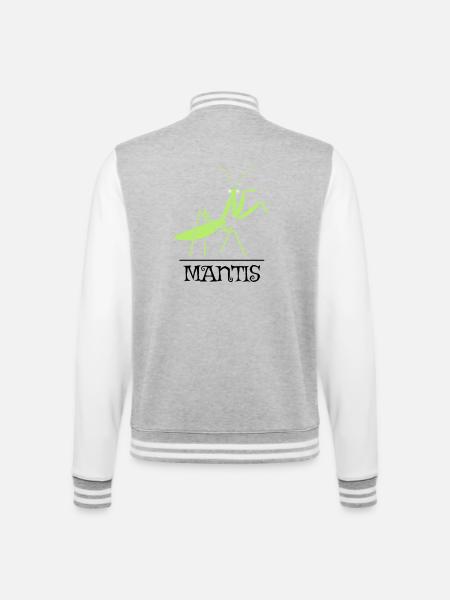 Gottesanbeterin – Illustration für Naturfreunde - College-Sweatjacke - Grau meliert/Weiß