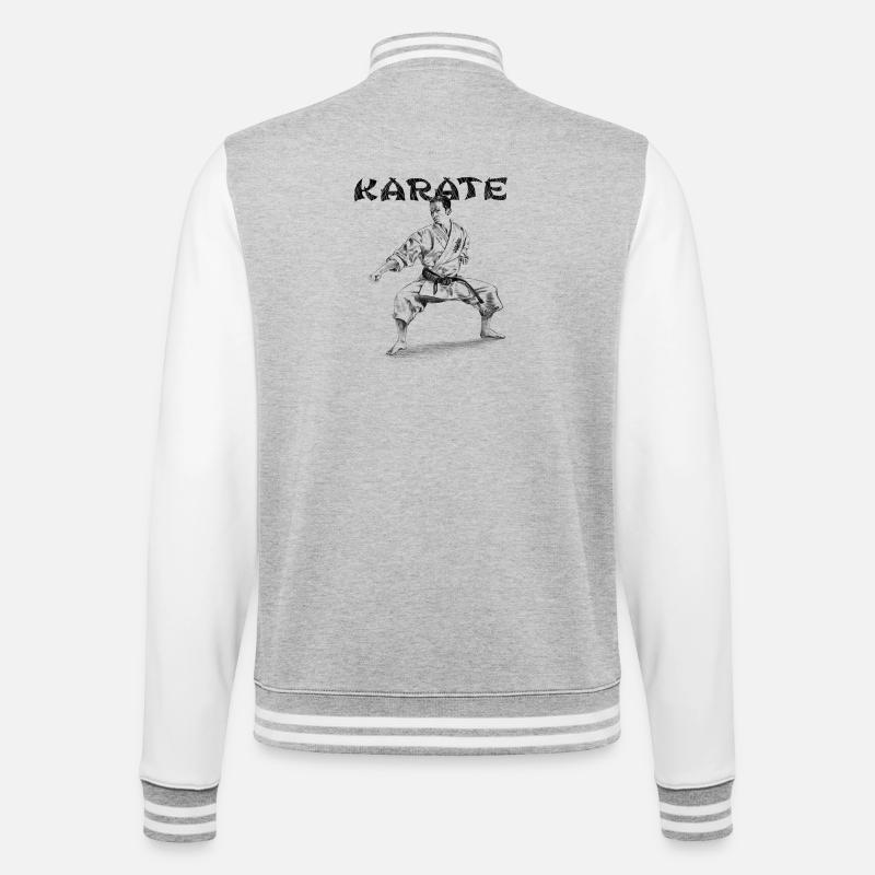 karate - Veste Teddy - gris chiné / blanc