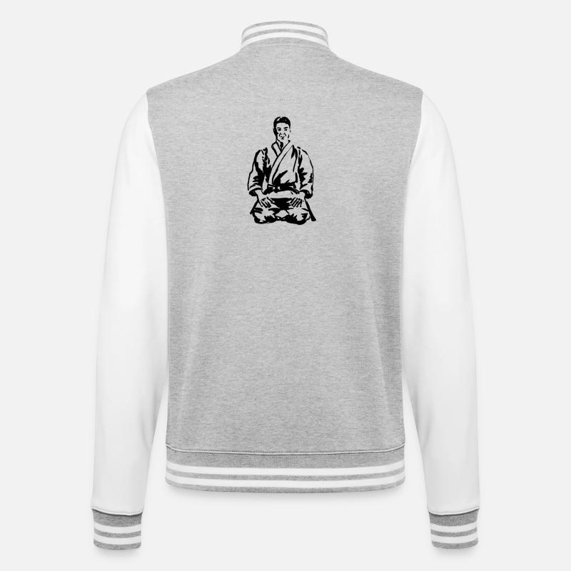 karate - College Sweat Jacket - heather grey/white