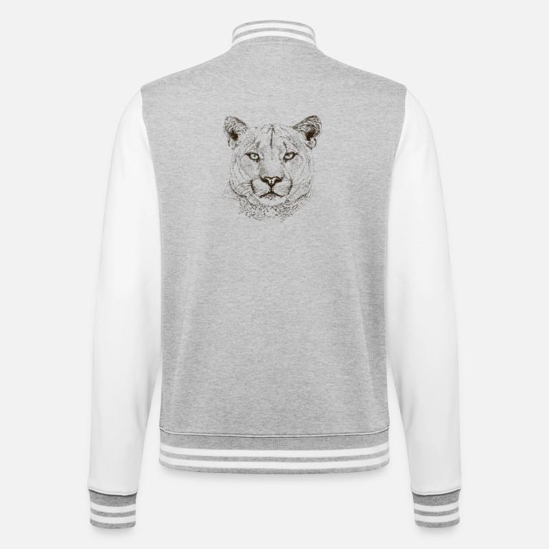 cougar - Veste Teddy - gris chiné / blanc