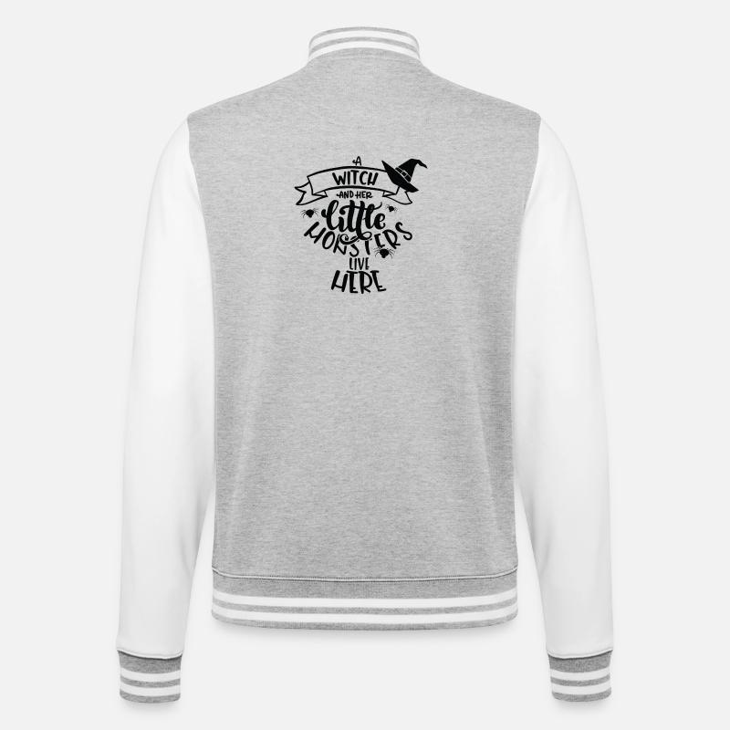 Chapeau de sorcière en rotation - Veste Teddy - gris chiné / blanc