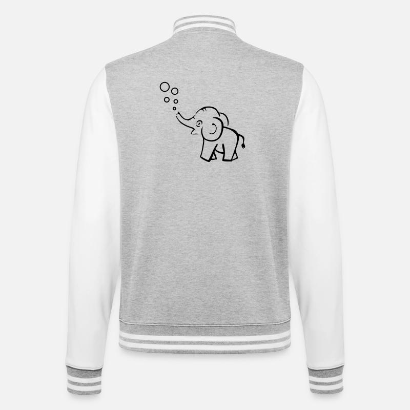 elephant - College Sweat Jacket - heather grey/white