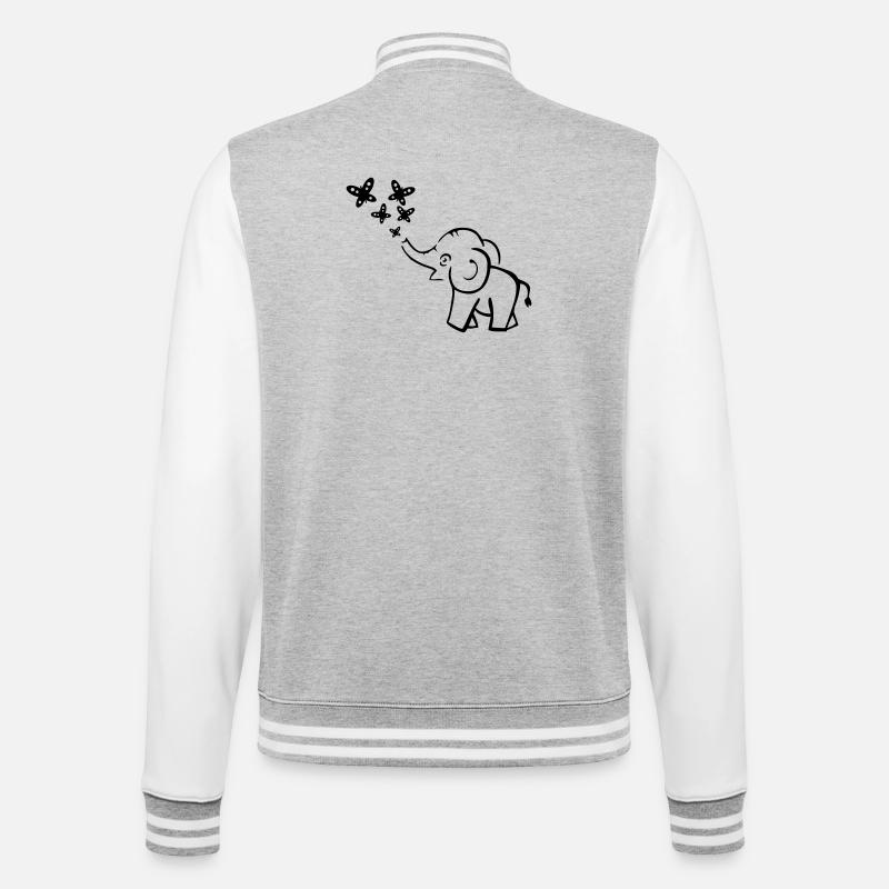 elephant - College Sweat Jacket - heather grey/white