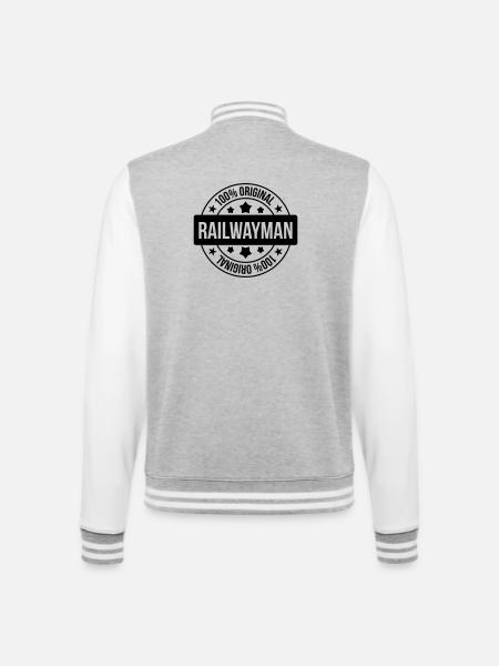 Railway Railwayman Cheminot Train Eisenbahn - College Sweat Jacket - heather grey/white