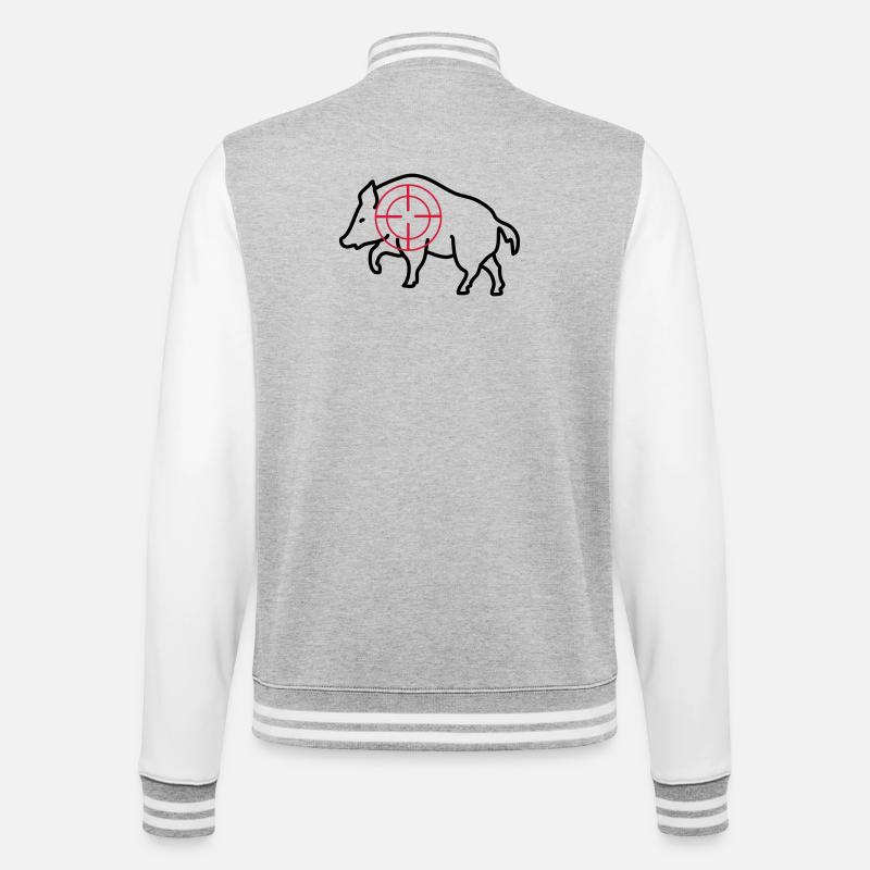 wild boar - College Sweat Jacket - heather grey/white