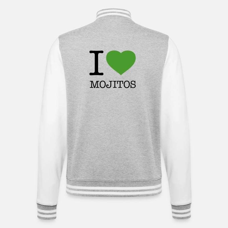 I LOVE MOJITOS - College-Sweatjacke - Grau meliert/Weiß