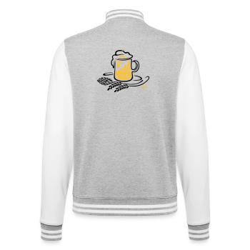 Beer Beer Mug Hops Wheat - College Sweat Jacket - heather grey/white - Back - Marisol (170cm)