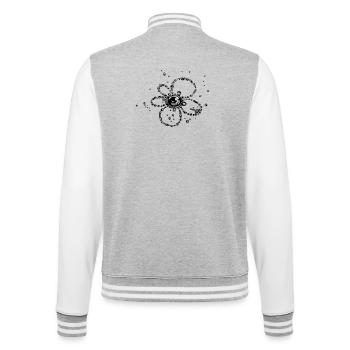 Water splash, Flower of water drops. - College Sweat Jacket - heather grey/white - Back - Marisol (170cm)