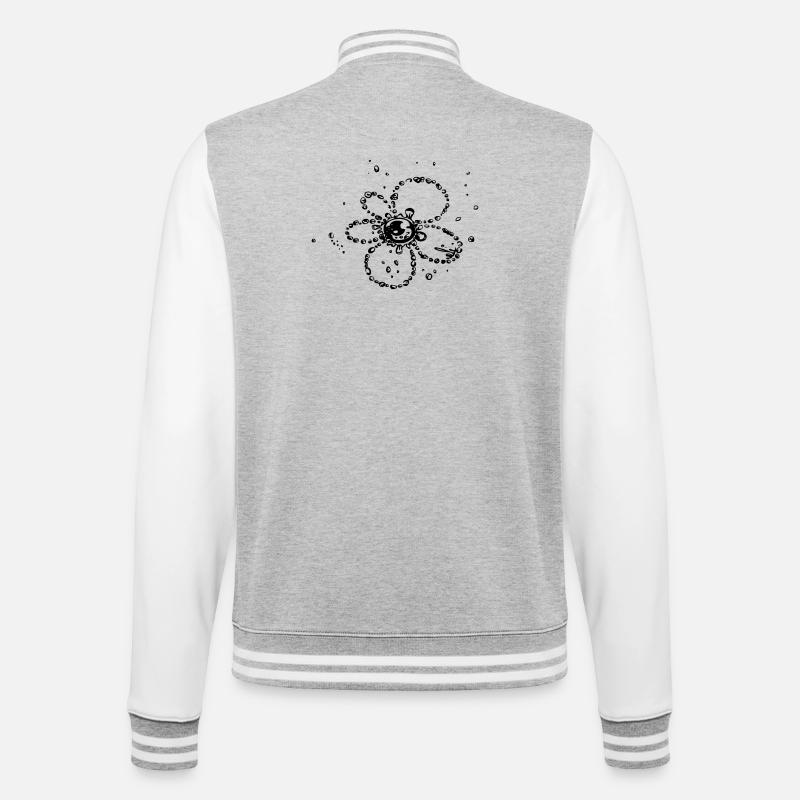 Water splash, Blume aus Wassertropfen - College-Sweatjacke - Grau meliert/Weiß
