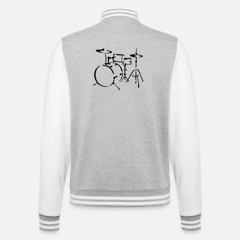 drum - College Sweat Jacket - heather grey/white