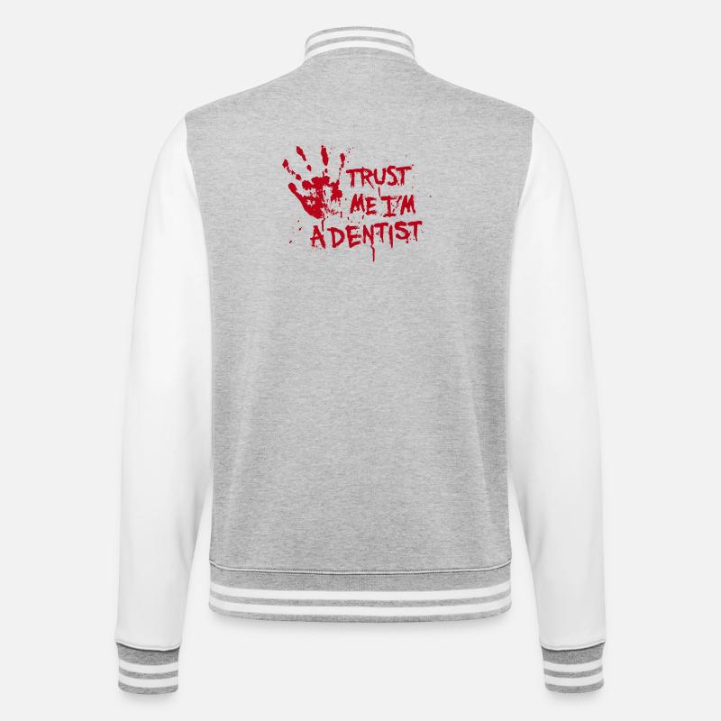 Trust me I'm a dentist - College-Sweatjacke - Grau meliert/Weiß