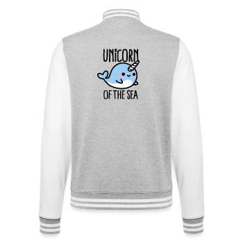 Unicorn of the sea - College-Sweatjacke - Grau meliert/Weiß - Hinten - Marisol (170cm)