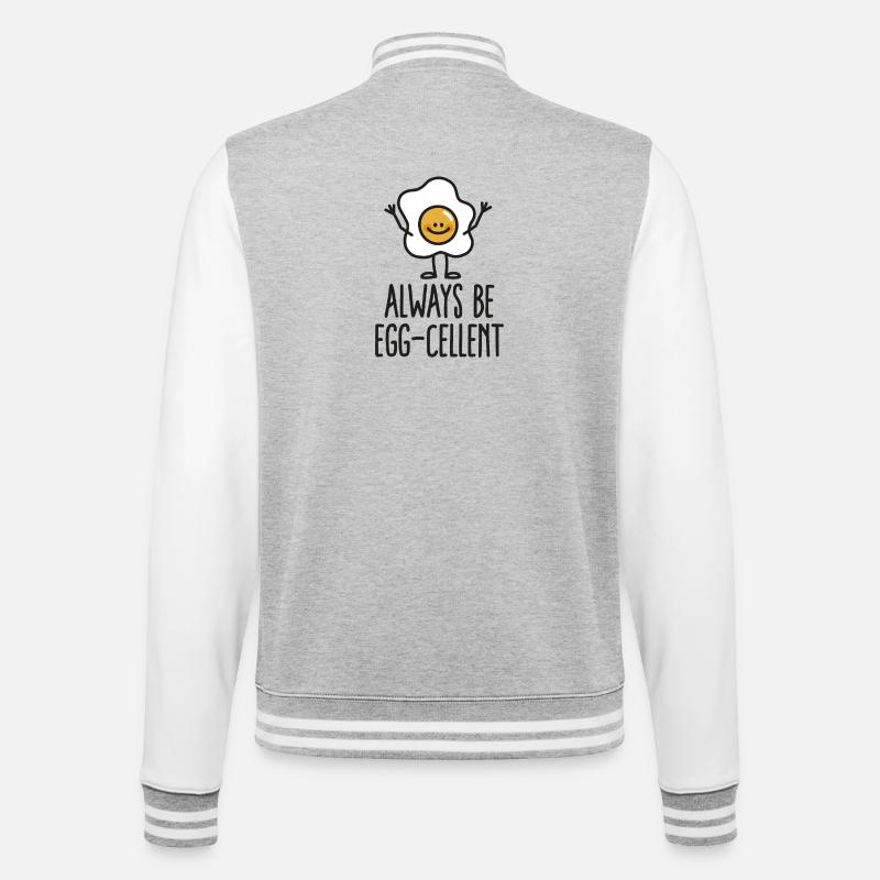 Always be egg-cellent - College-Sweatjacke - Grau meliert/Weiß
