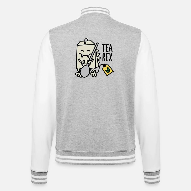 Tea Rex ( T-rex ) - College Sweat Jacket - heather grey/white