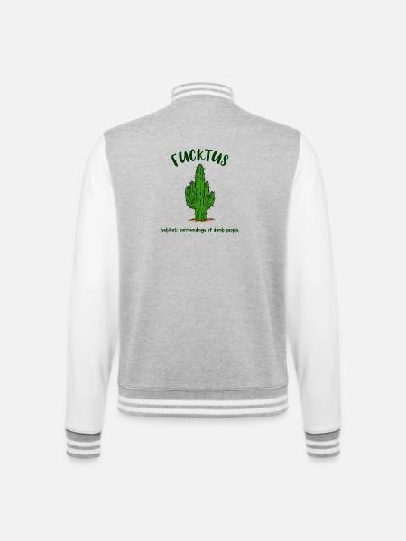 Fucktus Cactus Stupido Stupido Umore divertente - Felpa in look college - grigio melange/bianco