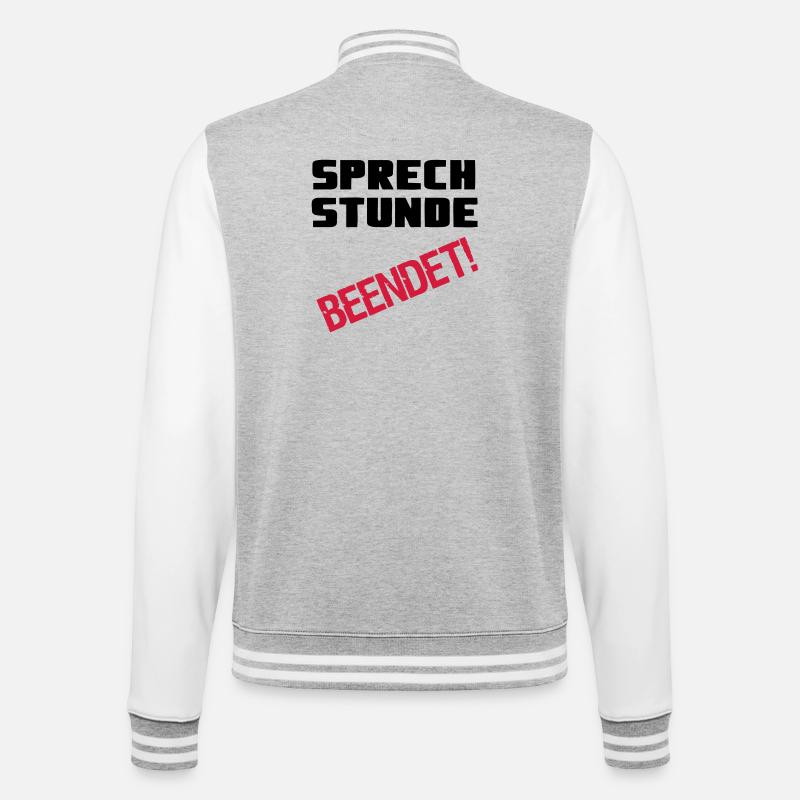 Sprechstunde beendet Medizin Spruch Geschenk - College-Sweatjacke - Grau meliert/Weiß