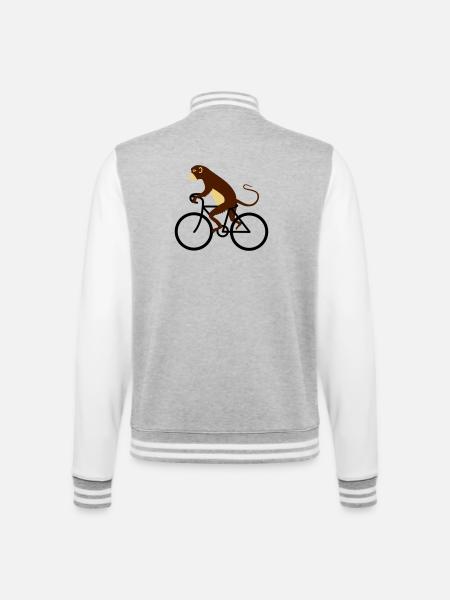 singe - Veste Teddy - gris chiné / blanc