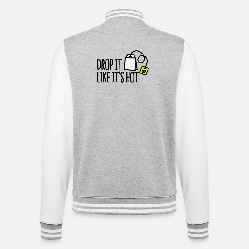 Drop it likes it's hot - College Sweat Jacket - heather grey/white