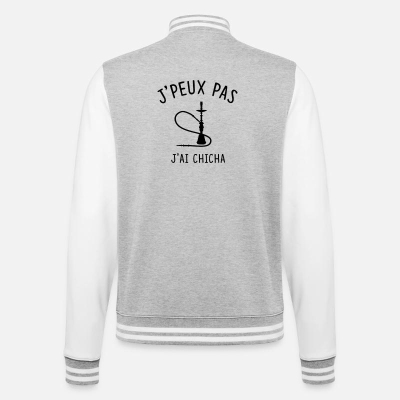 J'PEUX PAS J'AI CHICHA - Veste Teddy - gris chiné / blanc