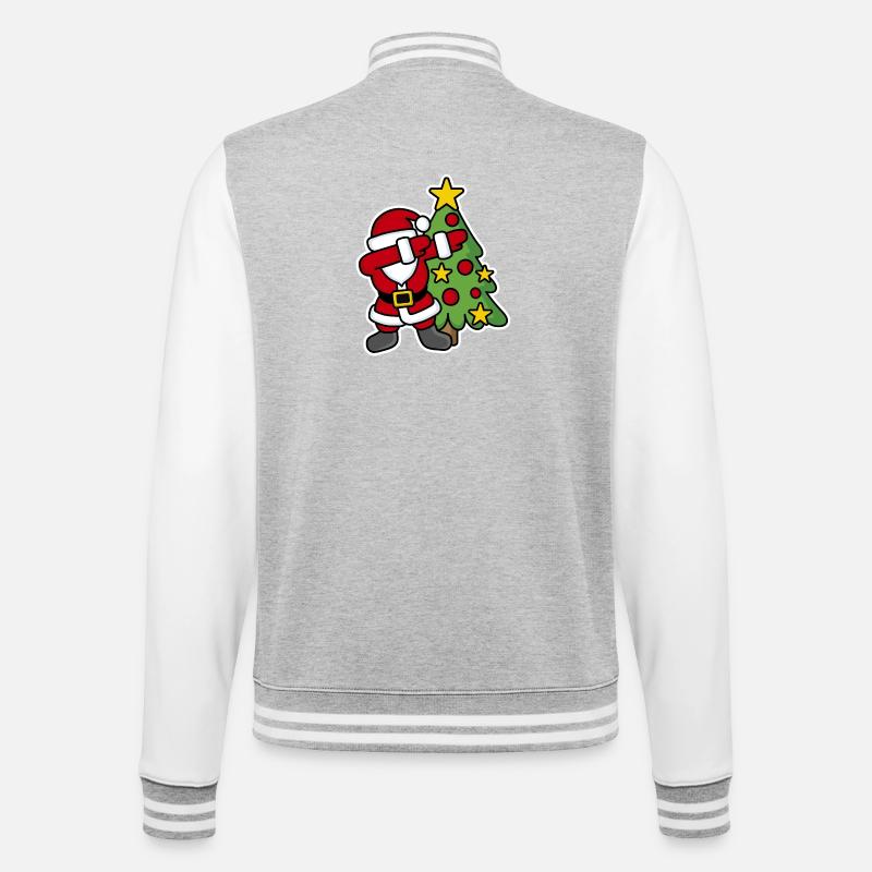 Dabbin' around the Christmas tree - College-Sweatjacke - Grau meliert/Weiß