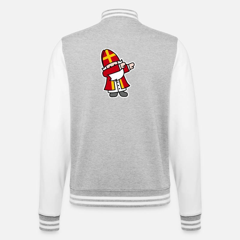 Sinterklaas Saint / Nicholas Dab Dabbing - College Sweat Jacket - heather grey/white