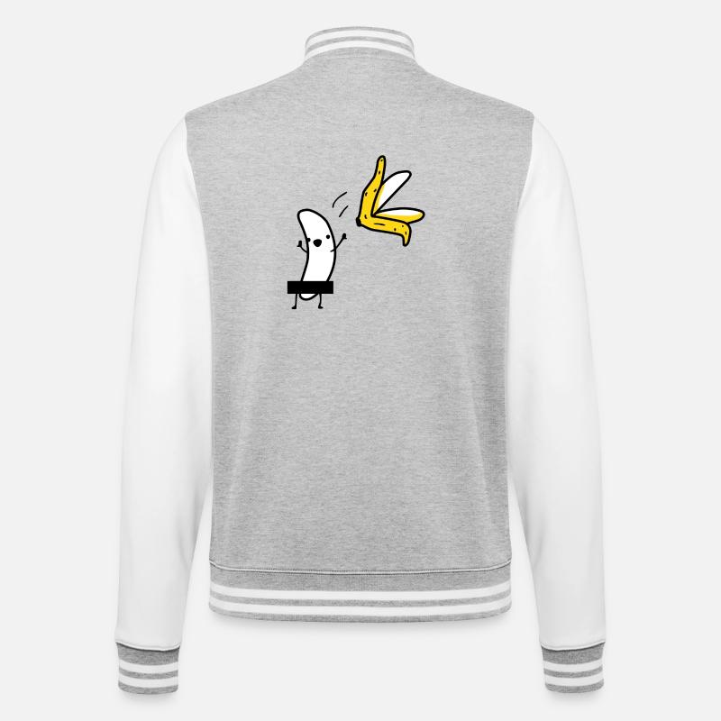 Striptease banane - Veste Teddy - gris chiné / blanc