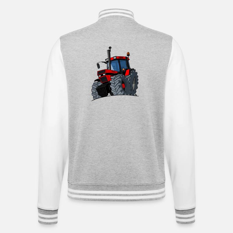 0856 Fall - College-Sweatjacke - Grau meliert/Weiß