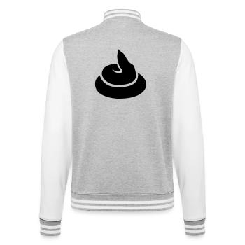 Scheißhaufen - College-Sweatjacke - Grau meliert/Weiß - Hinten - Marisol (170cm)