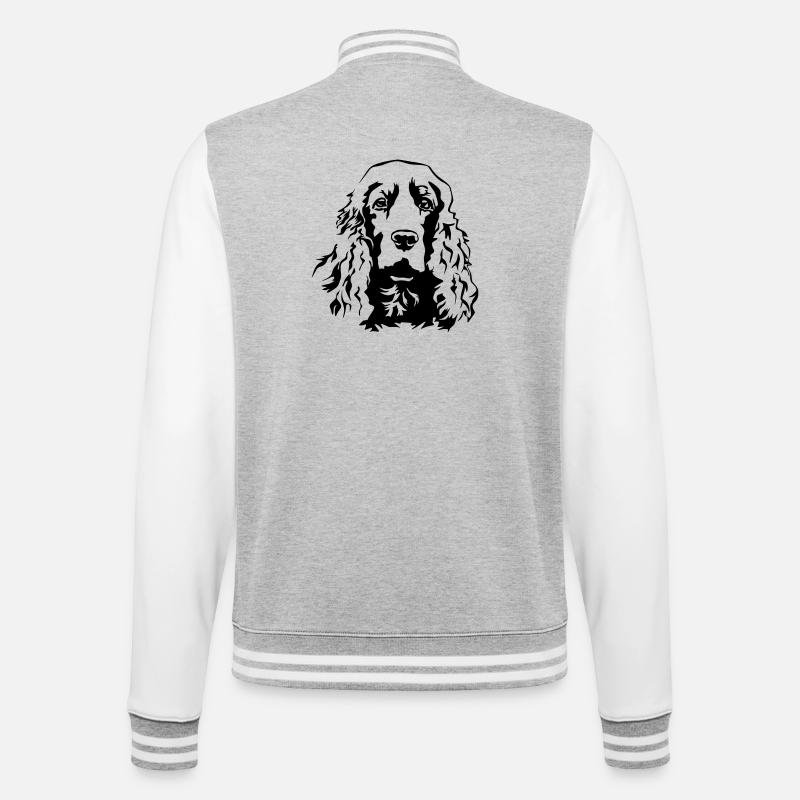 Cocker Spaniel head - College Sweat Jacket - heather grey/white