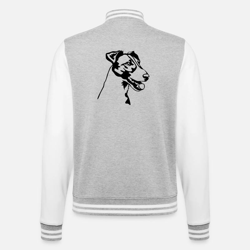 Tête de Fox Terrier - Veste Teddy - gris chiné / blanc
