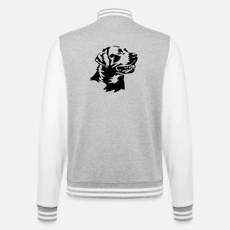 Labrador head - College Sweat Jacket - heather grey/white