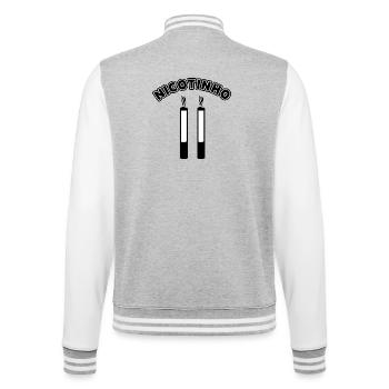 Nicotinho joueur numéro football football joueur drôle - Veste Teddy - gris chiné / blanc - Dos - Marisol (170cm)